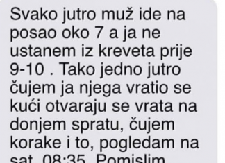 Moram priznati da moj suprug na posao odlazi oko 7 sati ujutro, dok ja inače ne ustajem iz kreveta do 9-10 sati..