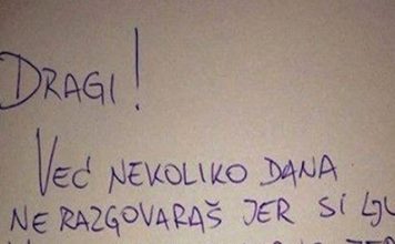 Muž se danima ljutio na ženu, ona mu na kraju napisala poruku koju će zauvek zapamtiti
