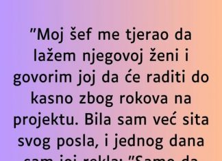 “Sef me tjerao da lazem njegovoj zeni da ostaje duze na poslu, a onda jedan dan sam se slomila…”