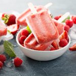 Strawberry and raspberry popsicles