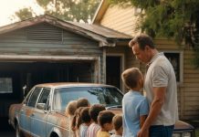 Usvojena djeca kupila su tati stari, rasklimani auto — ono što je pronašao unutra promijenilo je sve.