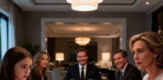 Tijekom ručka moja mi je kći tiho gurnula presavijenu poruku. “Pravi se da ti je loše i otiđi,” pisalo je. Nisam znala zašto—ali nešto u njezinim očima reklo mi je da joj vjerujem. Učinila sam što je tražila i izašla.