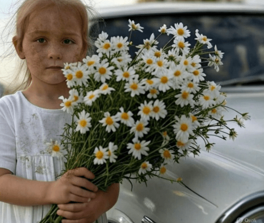 Prišla je svadbenim kolima mala djevojčica s buketom kamilica … Ali mlada slučajno primeti jednu ČUDNU DETALJU u njenoj kosi i nije mogla da veruje svojim očima… 😲😲😲