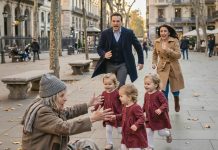 Tri slepe devojčice pozvale su beskućnicu „bakom” — a ono što je usledilo ostavilo je njihovog oca bez reči