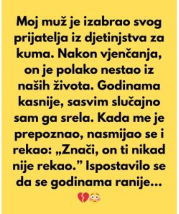 Moj muž je izabrao svog prijatelja iz djetinjstva za kuma - featured image