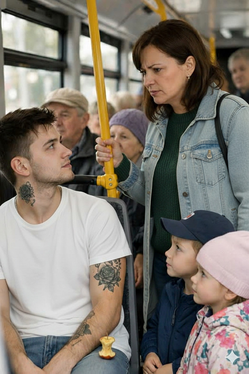 U autobusu je žena sa dvoje dece napravila skandal i zahtevala da joj mladi momak ustupi svoje mesto, ali je odjednom momak uradio nešto od čega su svi putnici zanemeli😨😢 - featured image U autobusu je žena sa dvoje dece napravila skandal i zahtevala da joj mladi momak ustupi svoje mesto, ali je odjednom momak uradio nešto od čega su svi putnici zanemeli😨😢 - featured image