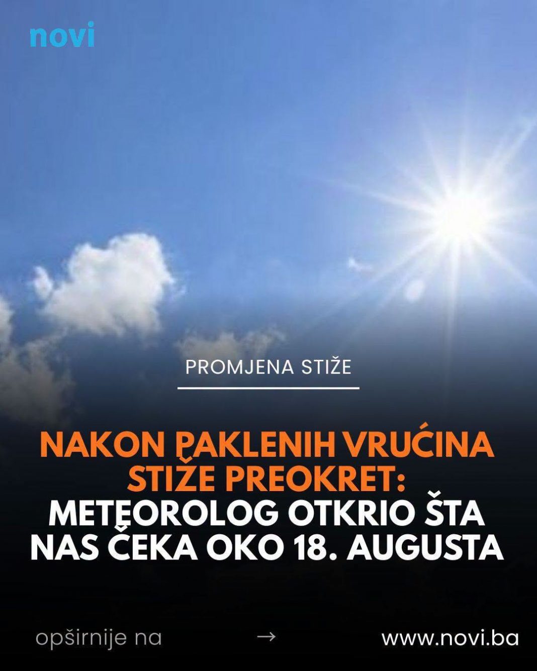 Nakon paklenih vrućina stiže preokret: Meteorolog otkrio šta nas čeka oko 18. augusta - featured image Nakon paklenih vrućina stiže preokret: Meteorolog otkrio šta nas čeka oko 18. augusta - featured image