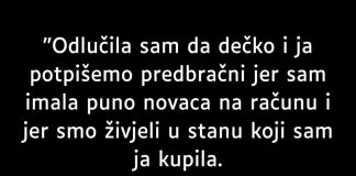 “Odlučila sam da dečko i ja potpišemo predbračni…” “Odlučila sam da dečko i ja potpišemo predbračni…” - featured image