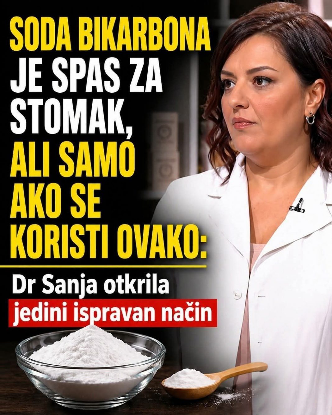 SODA BIKARBONA JE SPAS ZA STOMAK, ALI SAMO AKO SE KORISTI OVAKO: Dr Sanja otkrila jedini ispravan način - featured image