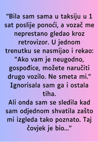 “Bila sam sama u taksiju u 1 sat poslije ponoći…” - featured image “Bila sam sama u taksiju u 1 sat poslije ponoći…” - featured image