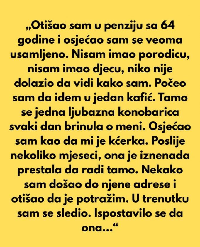 Nakon što sam otišao u penziju sa 64 godine, osjećao sam se veoma usamljeno. - featured image Nakon što sam otišao u penziju sa 64 godine, osjećao sam se veoma usamljeno. - featured image